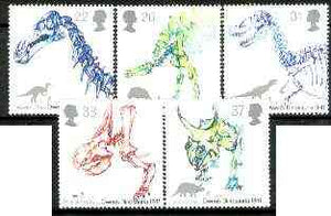 Great Britain 1991 Dinosaurs Identification by Owen set of 5 unmounted mint, SG 1573-77