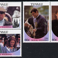 Tuvalu 1986 Royal Wedding (Andrew & Fergie) set of 4 (2 se-tenant pairs) unmounted mint, SG 397a-399a