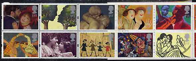 Great Britain 1995 Greeting Stamps (Greetings in Art) unmounted mint booklet pane of 10
