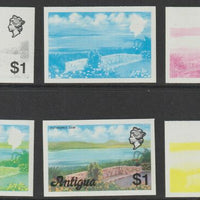Antigua 1976 Potworks Dam $1 (without imprint) set of 6 imperf progressive colour proofs comprising the 4 basic colours, blue & yellow composite plus all 4 colours unmounted mint (as SG 483A)