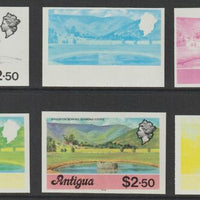 Antigua 1976 Irrigation Scheme $2.50 (with imprint) set of 6 imperf progressive colour proofs comprising the 4 basic colours, blue & yellow composite plus all 4 colours (as SG 484B) unmounted mint
