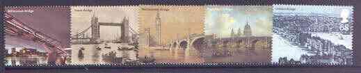 Great Britain 2002 London's Bridges perf set of 5 unmounted mint SG 2309-13