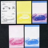 St Vincent 1985 Cars #3 (Leaders of the World) 1c Lancia Aprilia (1937) set of 5 imperf progressive colour proofs in se-tenant pairs comprising the 4 basic colours plus blue & magenta composite (5 pairs as SG 862a) unmounted mint