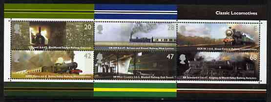 Great Britain 2004 Classic Locomotives perf m/sheet containing complete set of 6 unmounted mint SG MS 2423