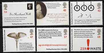 Great Britain 2004 Royal Society of Arts perf set of 6 unmounted mint SG 2473-78