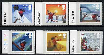 Great Britain 2004 Christmas self-adhesive set of 6 unmounted mint SG 2495-2500