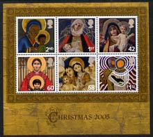 Great Britain 2005 Christmas perf m/sheet containing set of 6 unmounted mint