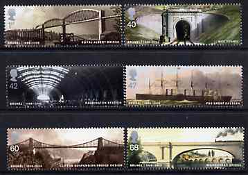 Great Britain 2006 Brunel Birth Bicentenary perf set of 6 unmounted mint SG 2607-12