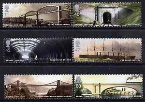 Great Britain 2006 Brunel Birth Bicentenary perf set of 6 unmounted mint SG 2607-12