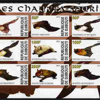 Djibouti 2010 Bats imperf sheetlet containing 9 values unmounted mint