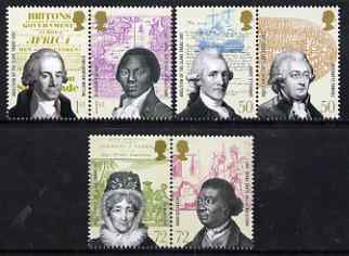 Great Britain 2007 Abolition of the Slave Trade perf set of 6 values (3 x se-tenant pairs) unmounted mint SG 2728-33