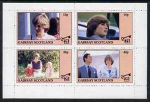 Gairsay 1982 Princess Di's 21st Birthday perf sheetlet containing complete set of 4 values (12p to 44p) unmounted mint