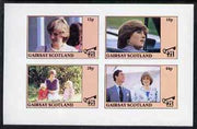 Gairsay 1982 Princess Di's 21st Birthday imperf sheetlet containing complete set of 4 values (12p to 44p) unmounted mint