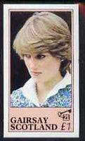 Gairsay 1982 Princess Di's 21st Birthday imperf souvenir sheet (£1 value) unmounted mint