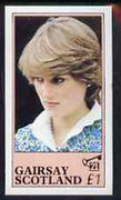 Gairsay 1982 Princess Di's 21st Birthday imperf souvenir sheet (£1 value) unmounted mint