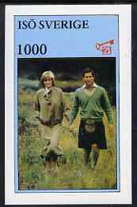 Iso - Sweden 1982 Princess Di's 21st Birthday imperf deluxe sheet (1000 value) unmounted mint