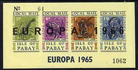 Pabay 1965 Europa (Crustaceans) m/sheet opt'd 1966 (in black) gum slightly disturbed