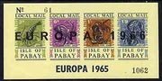 Pabay 1965 Europa (Crustaceans) m/sheet opt'd 1966 (in black) gum slightly disturbed
