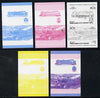 St Vincent - Bequia 60c Baltic (4-6-4T) set of 5 imperf progressive colour proofs in se-tenant pairs comprising the 4 basic colours plus blue & magenta composite (5 pairs) unmounted mint