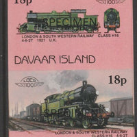 Davaar Island 1983 Locomotives #1 L&SW Class H16 4-6-2T loco 18p imperf se-tenant pair overprinted SPECIMEN unmounted mint