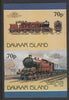 Davaar Island 1983 Locomotives #1 Furness Railway Class N1 4-6-4T loco 70p imperf se-tenant pair overprinted SPECIMEN unmounted mint