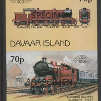 Davaar Island 1983 Locomotives #1 Furness Railway Class N1 4-6-4T loco 70p imperf se-tenant pair overprinted SPECIMEN unmounted mint