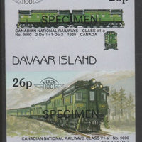Davaar Island 1983 Locomotives #1 Canadian National Class V1-a loco No.9000 26p imperf se-tenant pair overprinted SPECIMEN unmounted mint