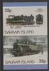 Davaar Island 1983 Locomotives #1 DRG Class 97 0-10-0 loco 32p imperf se-tenant pair overprinted SPECIMEN unmounted mint
