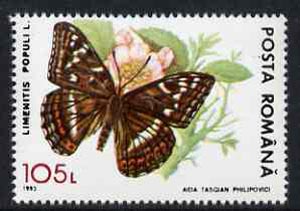 Rumania 1993 Admiral Butterfly from Protected Animals set of 6 unmounted mint, SG 5531, Mi 4899*