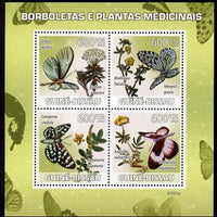 Guinea - Bissau 2009 Butterflies & Medicinal Plants perf sheetlet containing 4 values unmounted mint Michel 4127-30