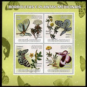 Guinea - Bissau 2009 Butterflies & Medicinal Plants perf sheetlet containing 4 values unmounted mint Michel 4127-30