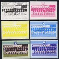 St Vincent - Grenadines 1985 Cricketers #3 - $2 Yorkshire Team - set of 6 imperf progressive colour proofs comprising the 4 basic colours plus blue & magenta and blue, magenta & yellow composites unmounted mint (as SG 369)
