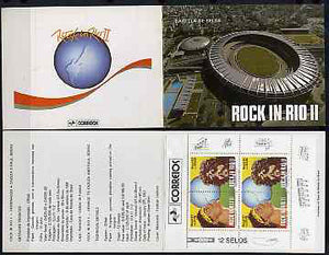 Brazil 1991 'Rock in Rio' booklet containing pane of six se-tenant pairs SG 2463-64