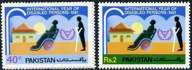 Pakistan 1981 International Year for Disabled Persons set of 2 unmounted mint, SG 574-75*