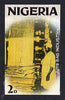Nigeria - Original artwork probably intended for the 1961 definitive series - showing Jute Bag Industry (2d value) by unknown artist in black ink with yellow wash,,5" x 8" mounted on board