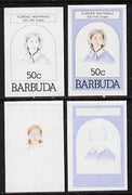 Barbuda 1981 Florence Nightingale 50c set of 4 imperf progressive colour proofs comprising 3 single colours plus 3-colour composite (as SG 546) unmounted mint