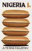 Nigeria - Original artwork essay probably intended for the 1973-74 definitive issue symbolically showing the Jute Bag industry (1n value) by unknown artist 5" x 8" on card