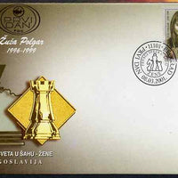 Yugoslavia 2001 Women World Chess Champions - Zcuzsa Polgar 10d on illustrated unaddressed cover with special first day cancel, SG 3294