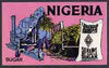 Nigeria - Original undenominated artwork probably submitted as essay for the 1973-74 definitive issue showing Sugar (Cane Harvesting & Refinery Plant) by unknown artist, 6.5" x 4" mounted on board