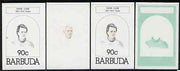 Barbuda 1981 Marie Curie 90c set of 4 imperf progressive colour proofs comprising 3 single colours plus 2-colour composite (as SG 547) unmounted mint