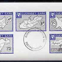 Guernsey - Sark 1964 Maps imperf m/sheet containing the set of 5 with Commodore cancellation