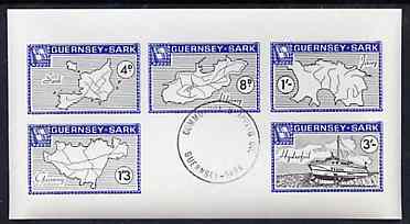 Guernsey - Sark 1964 Maps imperf m/sheet containing the set of 5 with Commodore cancellation