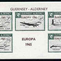Guernsey - Alderney 1965 Europa overprint,on Aircraft imperf m/sheet unmounted mint, Rosen CSA 51