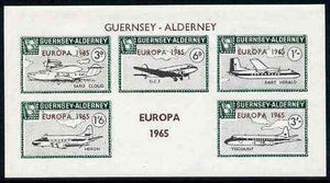Guernsey - Alderney 1965 Europa overprint,on Aircraft imperf m/sheet unmounted mint, Rosen CSA 51