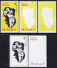 Oman 1982 Football World Cup imperf souvenir sheet (2r) set of 5 progressive colour proofs comprising the 3 individual colours, 2-colour and all 3-colour composites, unmounted mint