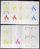 Iso - Sweden 1982 Football World Cup imperf sheetlets containing set of 4 values, the set of 7 progressive colour proofs comprising the 4 individual colours, 2, 3 and all 4-colour composites unmounted mint