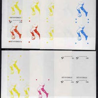 Iso - Sweden 1982 Football World Cup imperf sheetlets containing set of 4 values, the set of 7 progressive colour proofs comprising the 4 individual colours, 2, 3 and all 4-colour composites unmounted mint