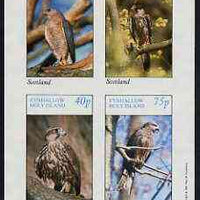 Eynhallow 1981 Birds of Prey #01 imperf,set of 4 values (10p to 75p) unmounted mint