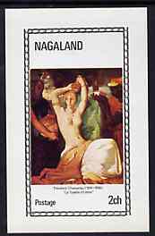 Nagaland 1972 Paintings of Nudes imperf souvenir sheet (2ch value) La Toilette d'Esther by Theodore Chasseriau, unmounted mint