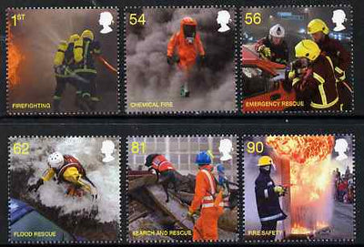 Great Britain 2009 Fire Service perf set of 6 unmounted mint